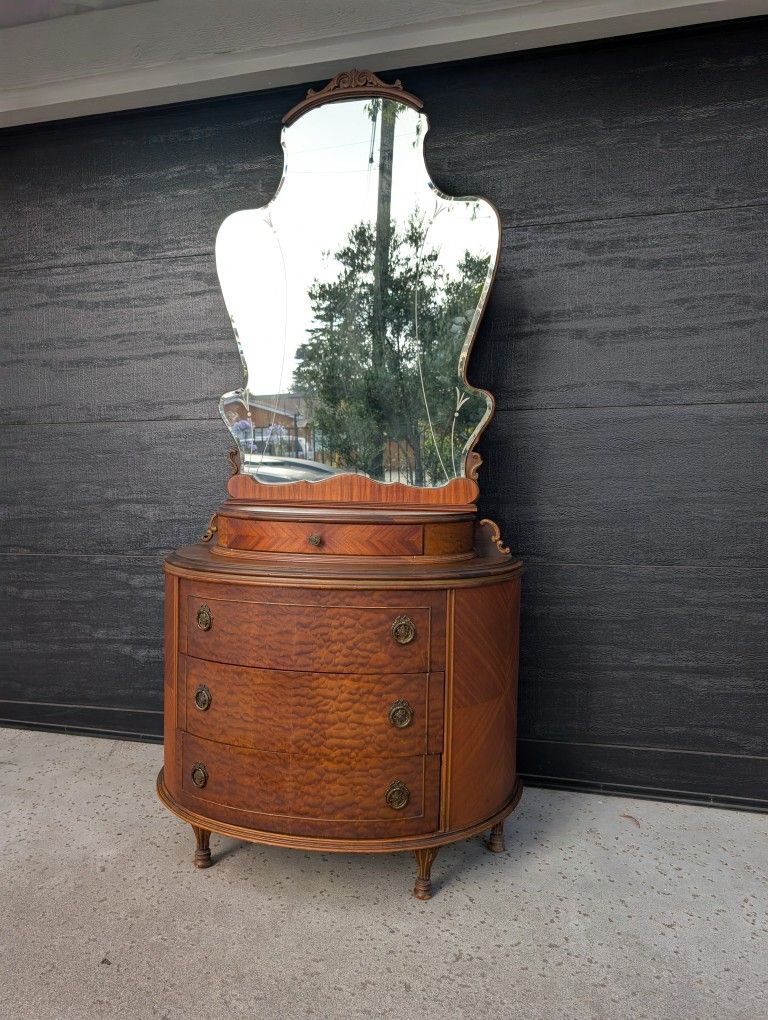 Amazing Super Rare Antique Vanity Dresser With Removable Mirror