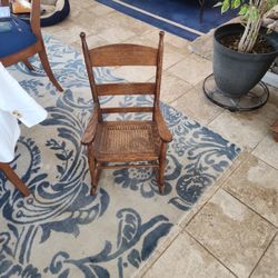 Child's Oak and Cane Seat Rocker