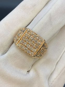 Mens Gold nugget diamond ring #34050