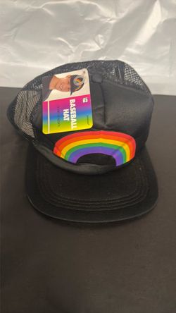 Black Trucker Hat with Rainbow Emblem new Halloween baseball cap Disney