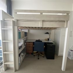 Pottery Barn Kids Loft Bed Twin – White – Excellent Condition (Retail ~$2500)