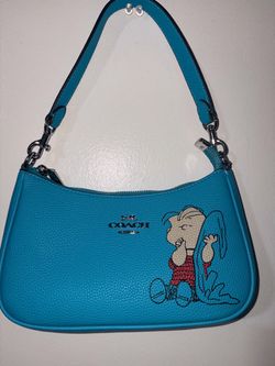 Coach x Peanuts Turquoise Leather Shoulder Bag
