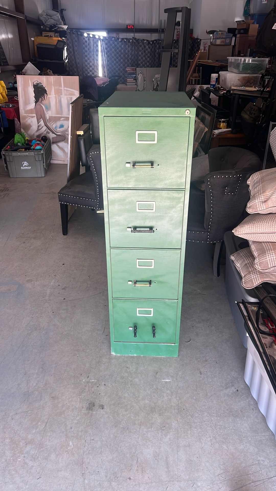 4 Drawer Filing Cabinet- Green