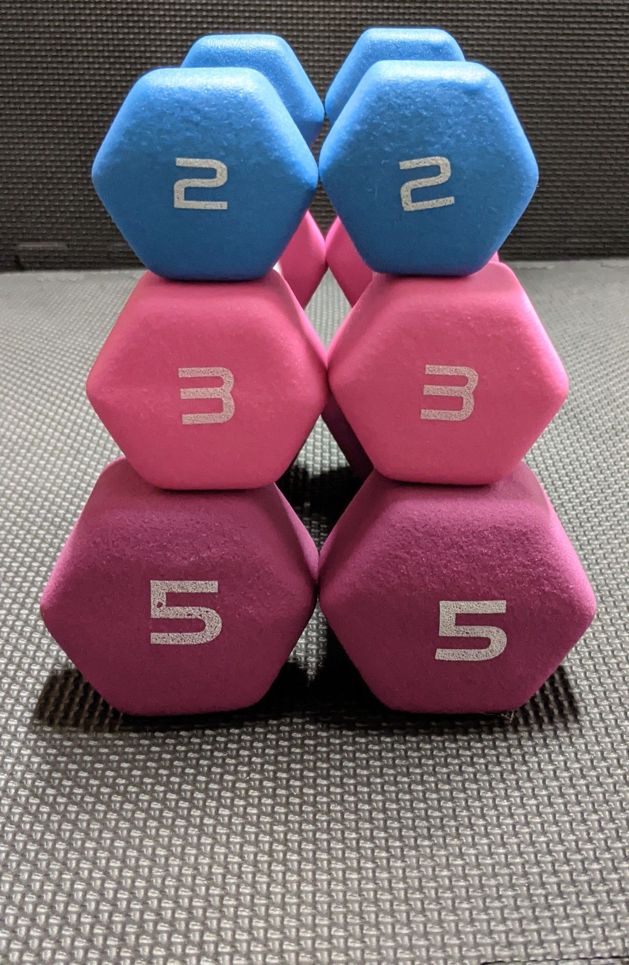 Brand New Neoprene Dumbbells - Pair of 2 lbs, 3 lbs and 5 lbs