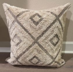 Z Gallerie Neutral 22” x 22” Decorative Throw Pillow Aesthetic Mid Century Modern Neutral Bedroom Pillow Natural NWOT