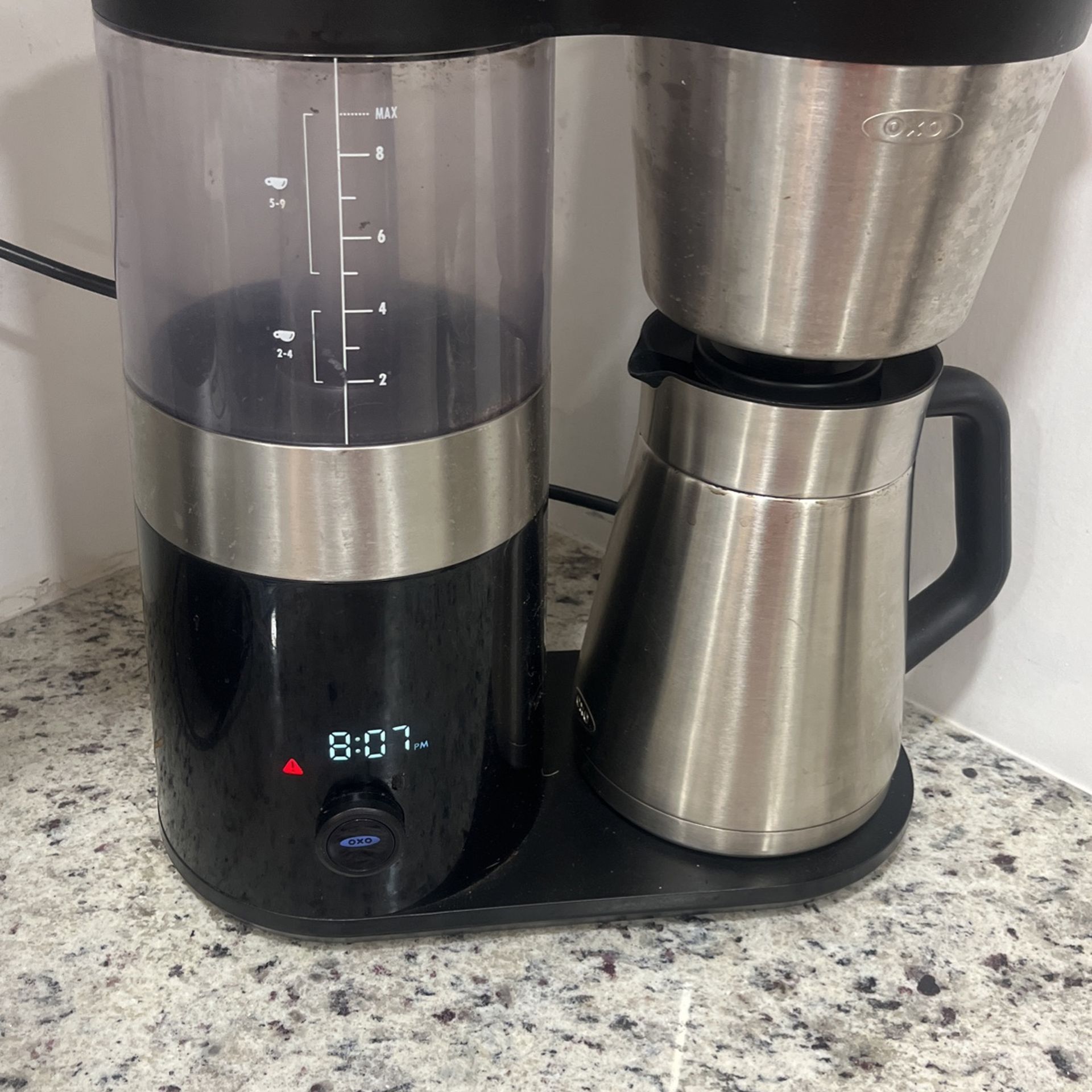 “GREAT OXO STAINLESS STEEL COFFEE MACHINE”