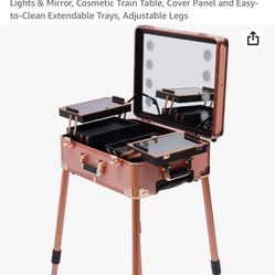 Brand new rolling, make up station with vanity and lights