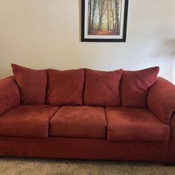 Red Microfiber Couch