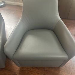 Swivel Gray Leather Chairs