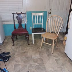 Wooden Chairs (4) with Padded seats All $40