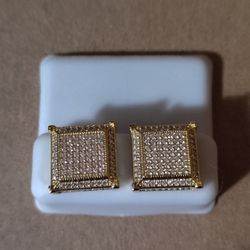 14k GF Mossianite Micro plated Screw Back Studs