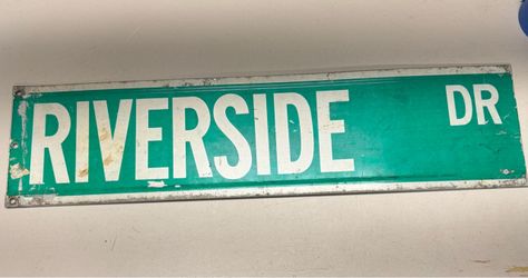 Original Metal Road Sign Riverside Drive