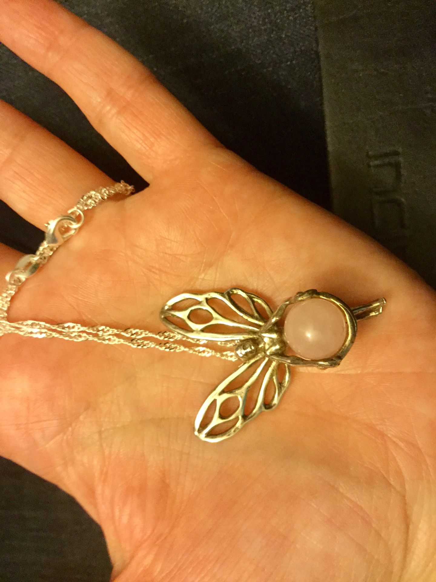 Lovely Sterling silver necklace with Butterfly  Fairy Pendant 💝  925 stamped Silver Jewelry / Check out Eva ‘s  OfferUp for more 🧚‍♀️