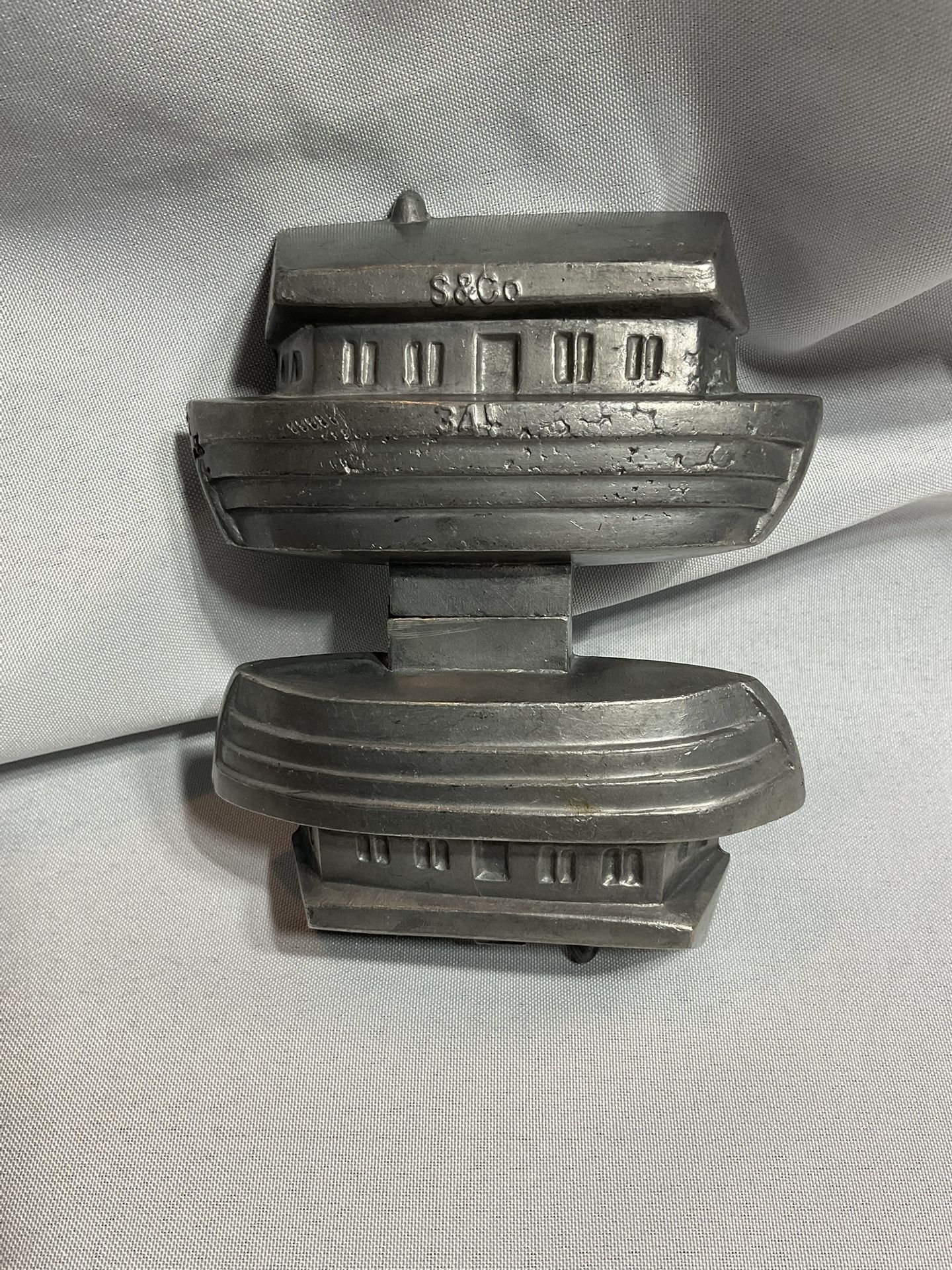Antique Pewter Ice Cream Mold Schall Krauss S& Co Noah’s Ark 341 Noah Flood