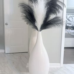 2  White floor vases