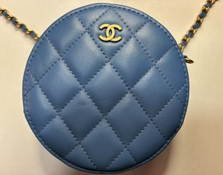Chanel Round Clutch With Chain — Rare Blue 19S Calfskin (Full Set, New) 