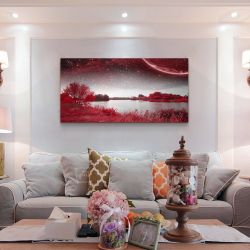 Red Lakes Starry Sky Canvas Art 20x40 - B27