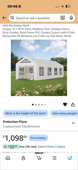Sunjoy 30’ x 12’ Party Wedding Tent, Heavy Duty, Gazebo