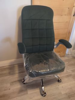 Brand new Ashley crushed velvet office chair adjustable with wheels