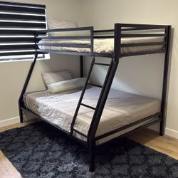 Queen / Full Bunk Bed Set W/ Foam Mattresses 