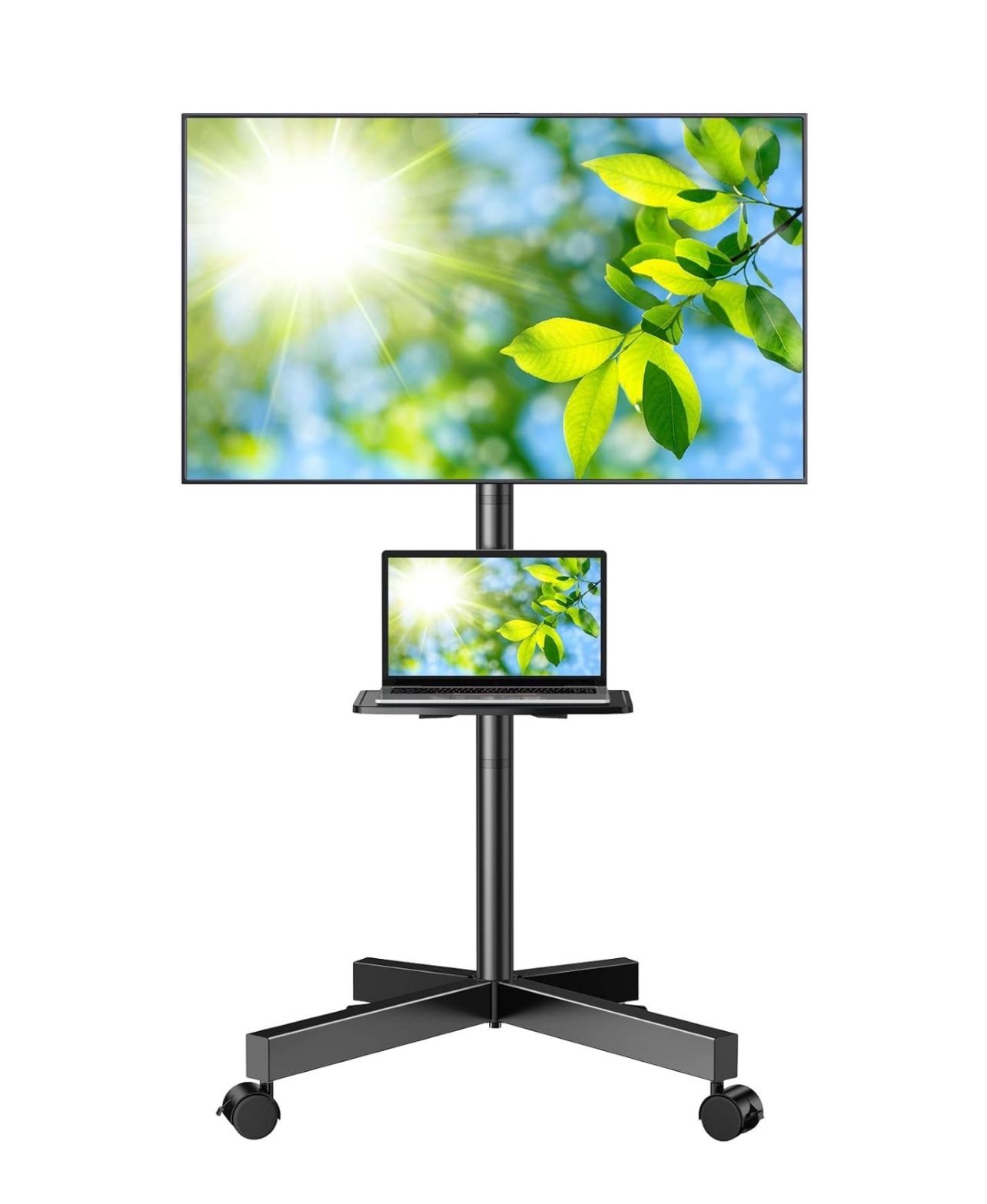 PERLESMITH Mobile TV Stand for 23-60 Inch LCD LED Flat/Curved Screen TVs