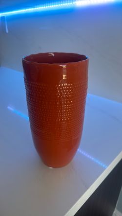 Orange tall vase about 12 inches tall