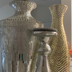 Mirror And Metallic Home Vases 