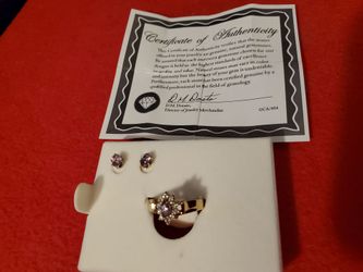 Amethyst ring  size 8 w/Matching Ear Rings