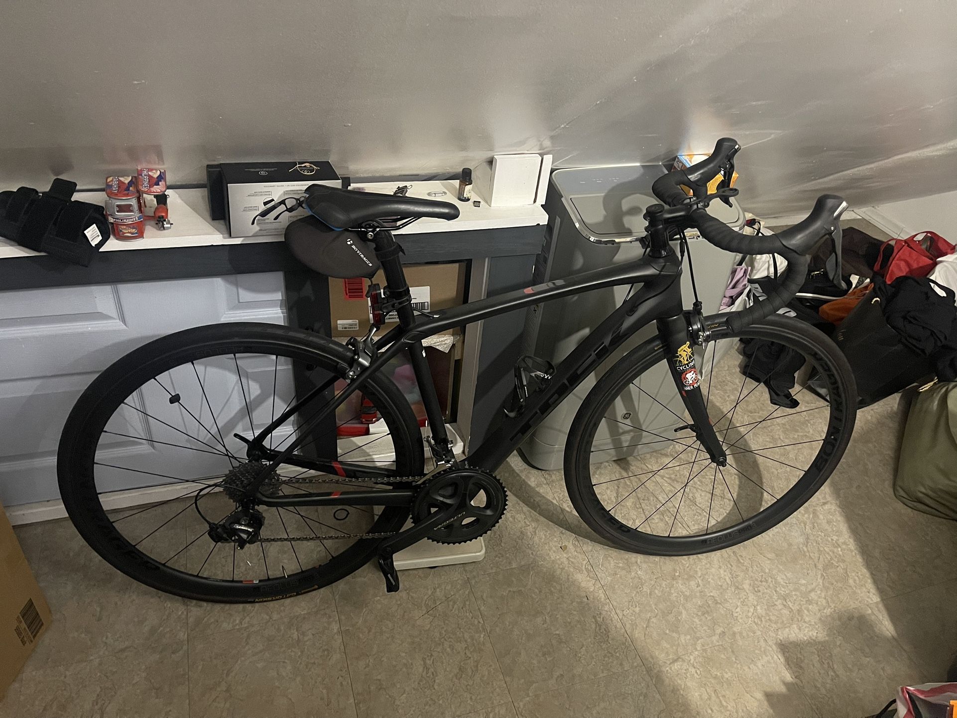 Carbon Fiber black trek road bike