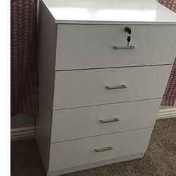 Dresser, Chest, Organizer White W Lock