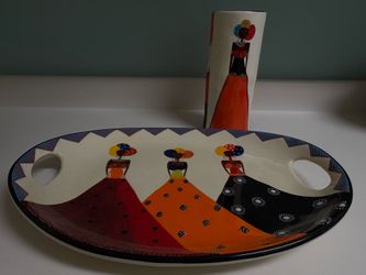 Elsona of South Africa Platter & Vase