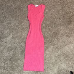 Pink Knitted Body Con Dress 