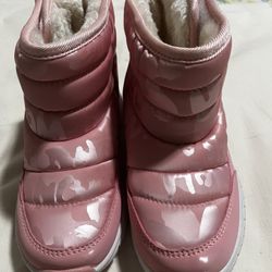 HOBIBEAR Toddler Snow Boots Waterproof Slip Resistant Outdoor Winter Pink-Size 2