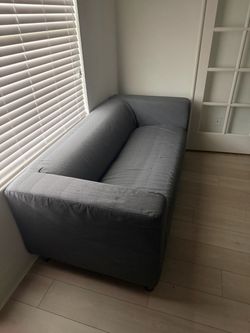 Grey Fabric Two-Seat Sofa