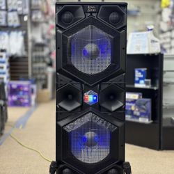 Portable Powerhouse: Dual 15” Rechargeable Professional Speaker with Dual Microphones