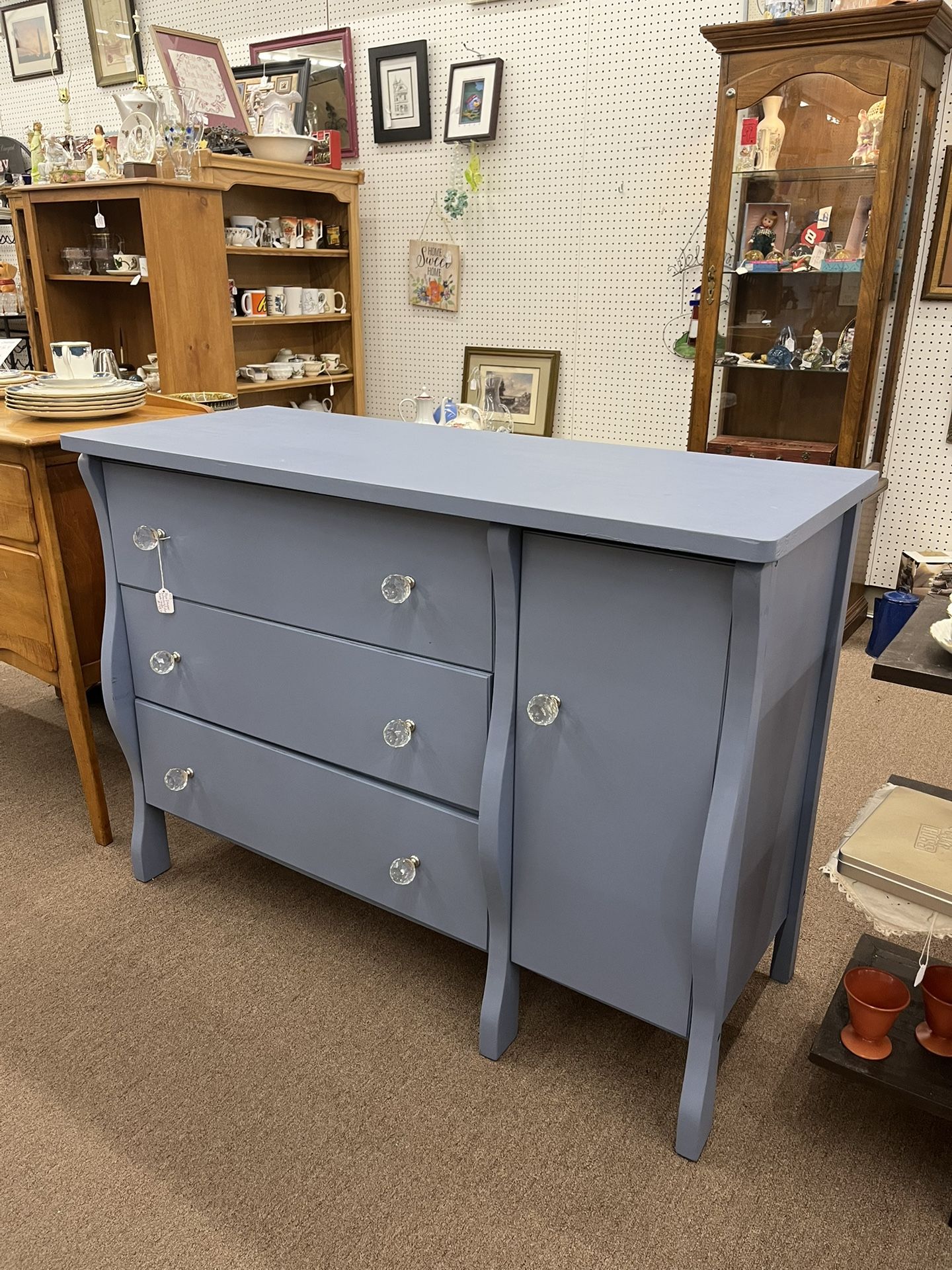 Blue Dresser w/ Crystal Knobs