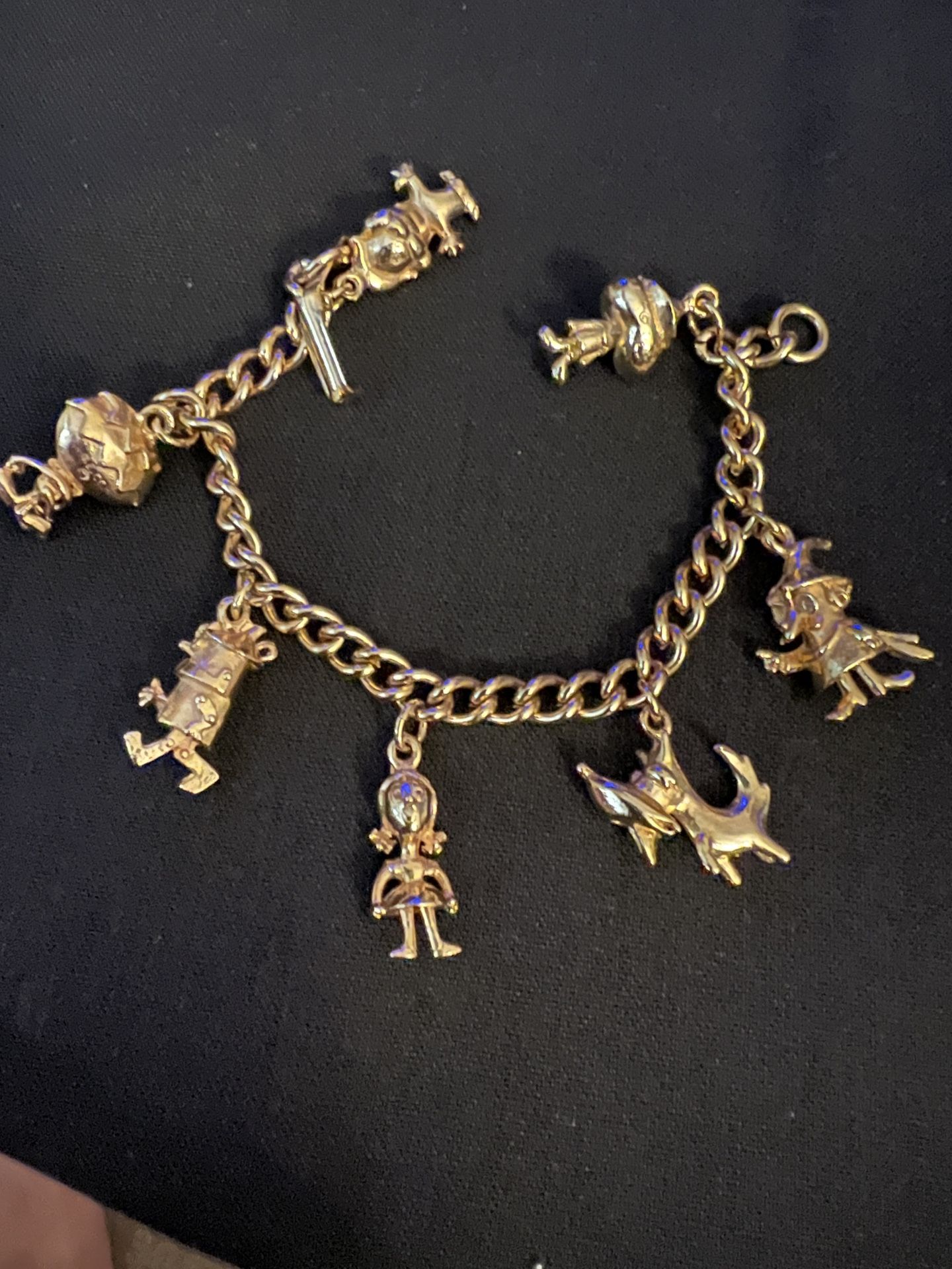 1964 Return to OZ Rankin & Bass by G.E. Antique Gold Tone Charm Bracelet