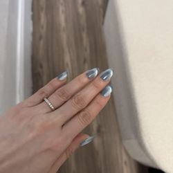 Baby Blue Reusable Press-On Nails, ZLU Nails , Glossy Finish