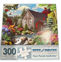 Bits And Pieces "Country Mill" 300 Pc Puzzle Large Piece Nature Theme Free Ship