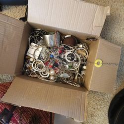 Box of junk jewelry