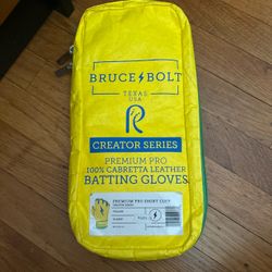 Bruce Bolt Creator Series Premium Pro Batting Gloves - XL Yellow