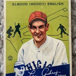 Goudey Gum Co. 1934 Series Elwood English  Chicago Cubs Baseball Trading Card