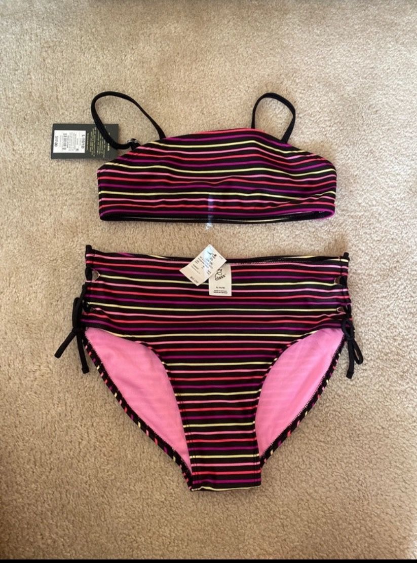 Girls Two Piece Bathing Suit L/XL