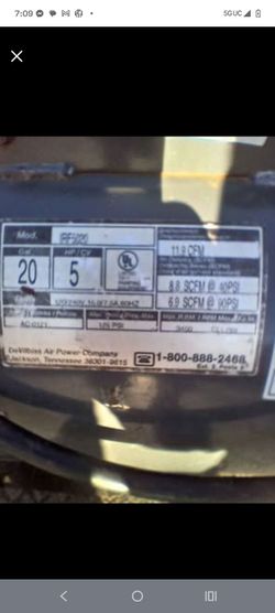 DeVilbiss Charge Air Pro 5 HP 20 Gallon