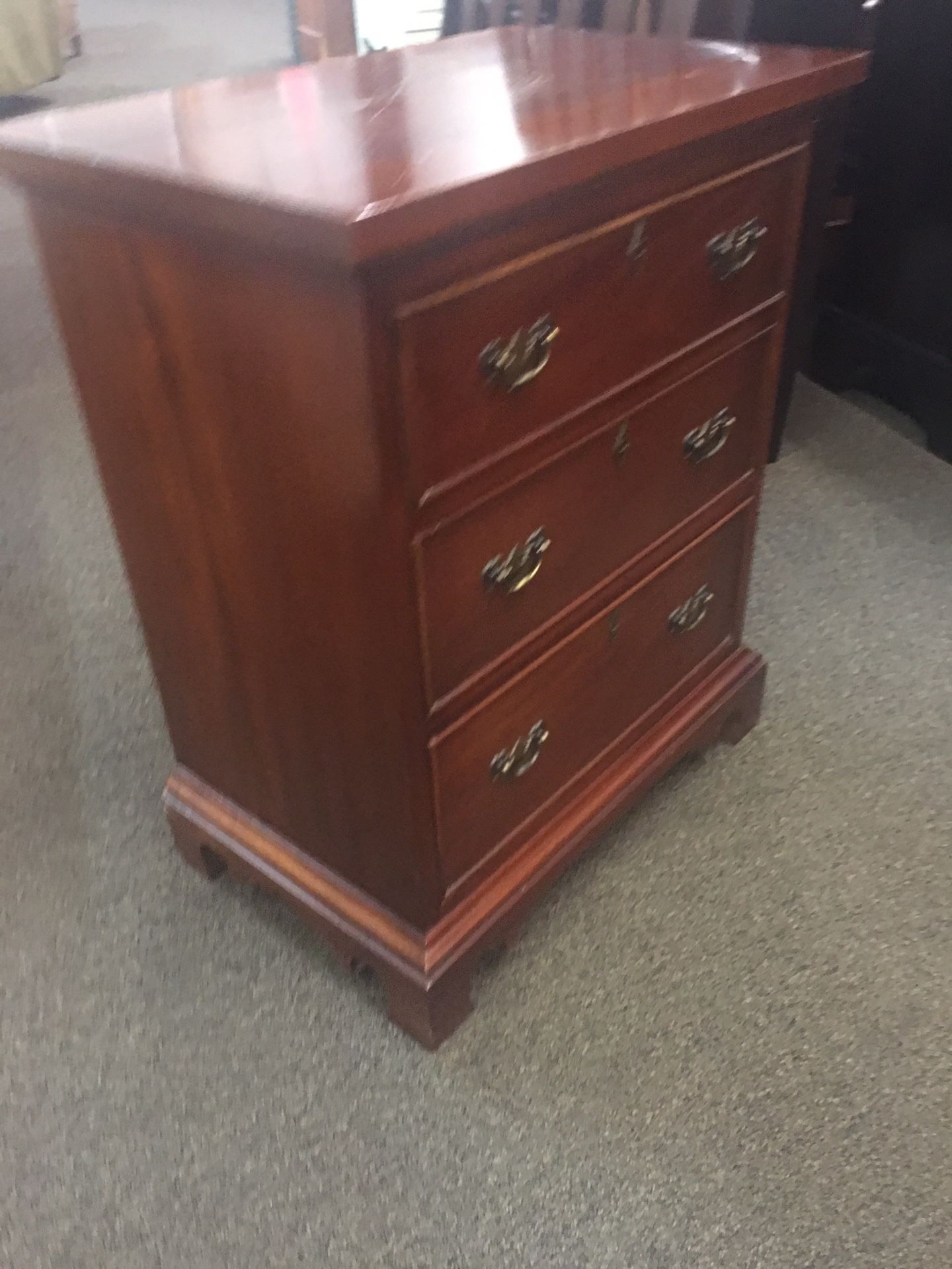 One tall night stand/ End Table real mahogany wood manufactured by Craftique Mebane,NC