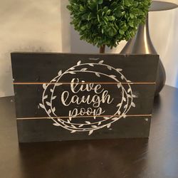Wooden sign for bathroom decor