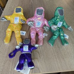 Vintage 1997 Intel Inside Pentium Bunny People Astronaut Plush & Keychain lot 4