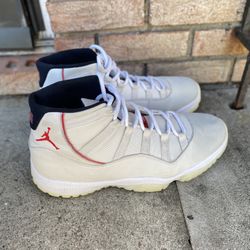 Air Jordan 11 Retro ‘Platinum Tint’ white Red Men’s size 13 Preowned condition  No box included 