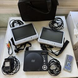 INSIGNIA, Portable DVD, Player, Dual 7in’ Screens, Car/Home, Remote