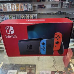 Nintendo Switch with Neon Blue/Red Joy-Con Controller